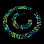18MM Glow Curve Cuban Link Chain – “Luminous Wave” Edition White Gold 8 IN (Bracelet) - Shop Gold Supply