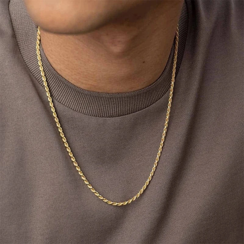 3MM Rope Chain (Never - Tarnish) 18 IN White Gold - Shop Gold Supply