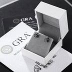Black Moissanite Round Stud Earrings – “Shadow Ice” Edition White Gold 0.5 Carat (5MM) - Shop Gold Supply
