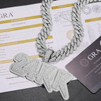 Custom Baguette Block Letter Pendant – “Masterpiece Forge” Edition VVS1 5A CZ White Gold Pendant Only - Shop Gold Supply