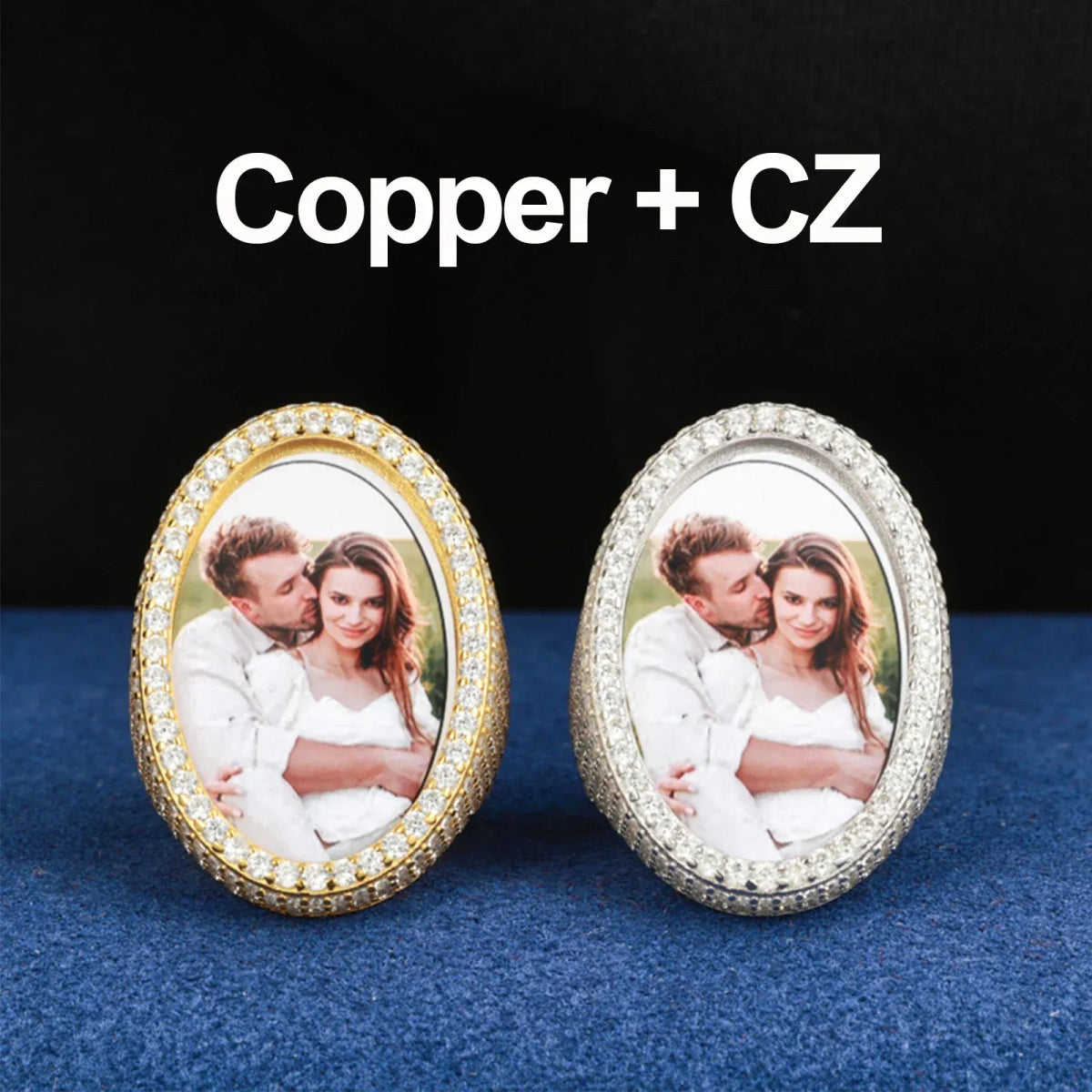 Custom Iced Photo Memory Ring – “Eternal Portrait” Edition VVS1 5A CZ Yellow Gold 9 - Shop Gold Supply