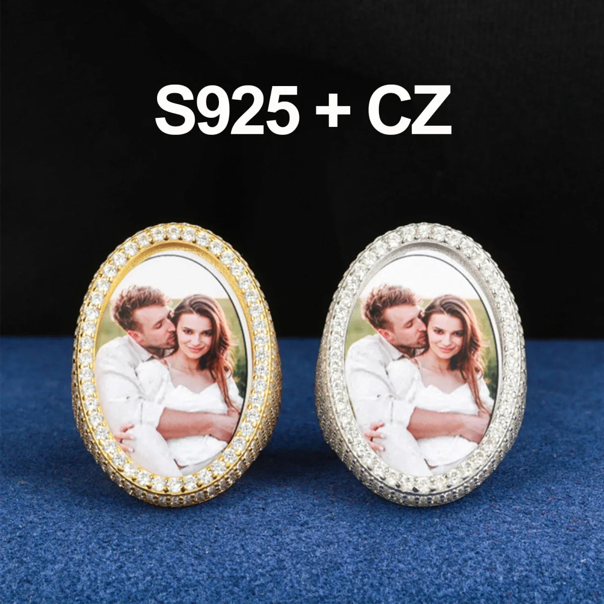 Custom Iced Photo Memory Ring – “Eternal Portrait” Edition VVS1 5A CZ Yellow Gold 9 - Shop Gold Supply