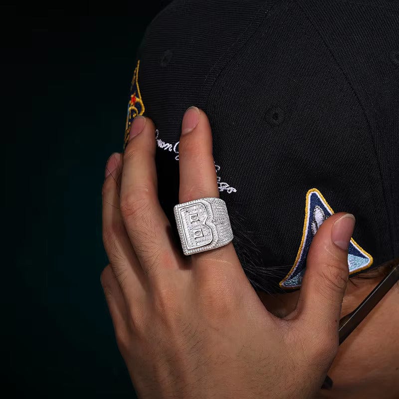 Custom Initial Iced Ring – “Prime Letter” Edition A 7 - Shop Gold Supply