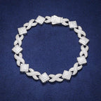 6 IN (Bracelet) / Moissanite Infinity Square Link Bracelet – “Endless Radiance” Edition - The Gold Supply