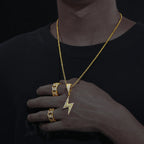 Lightning Moissanite Pendant – “Voltage Strike” Edition Yellow Gold - Shop Gold Supply