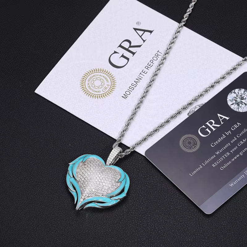 Moissanite Glow Angel Heart Pendant – “Divine Flame” Edition - Shop Gold Supply