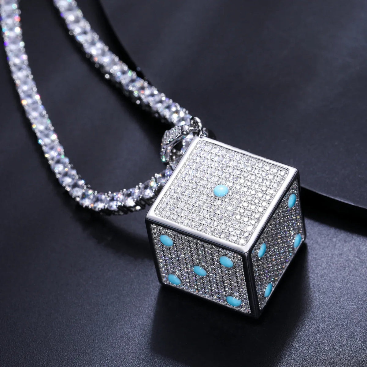 Moissanite Glow Dice Pendant – “High Roller” Edition - Shop Gold Supply