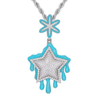 Moissanite Glow Drip Star Pendant – “Stellar Melt” Edition - The Gold Supply