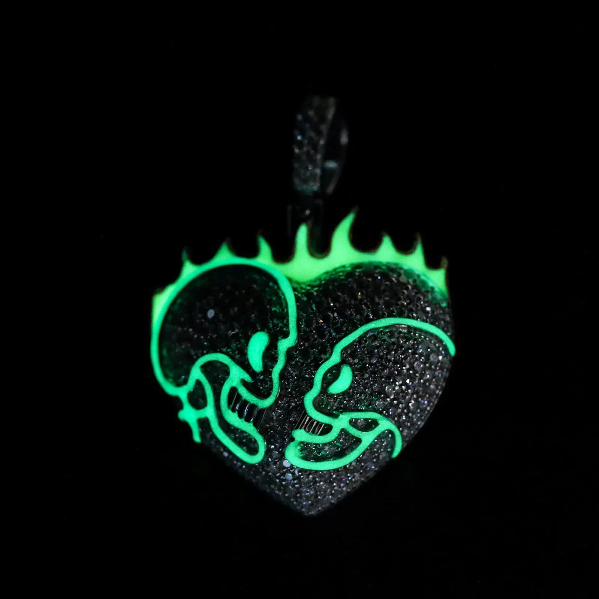 Moissanite Glow Fire Heart Pendant – “Burning Desire” Edition - Shop Gold Supply
