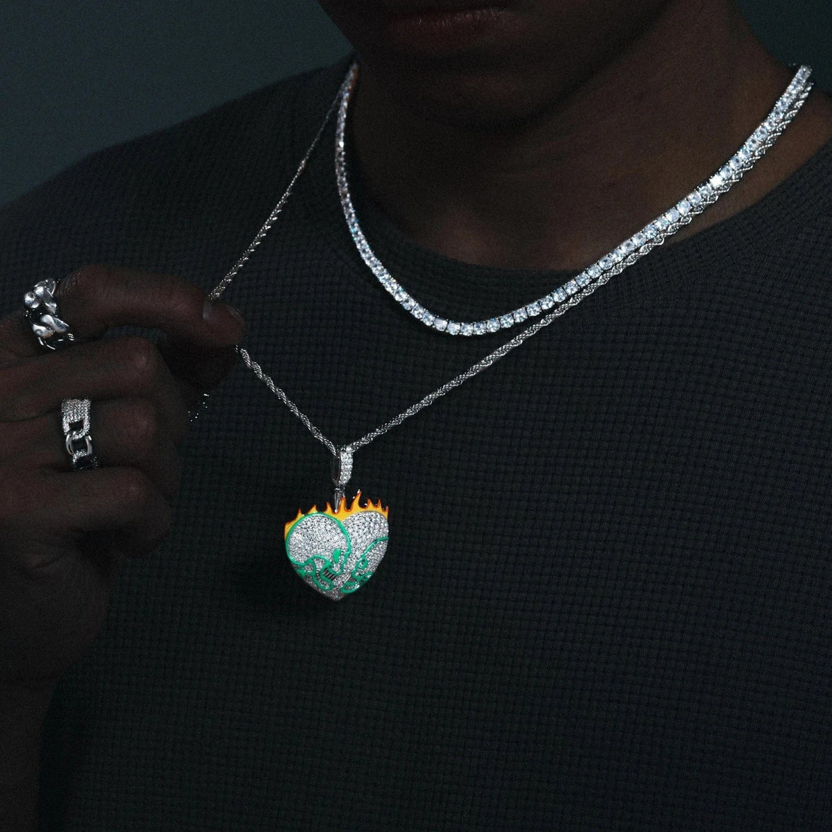 Moissanite Glow Fire Heart Pendant – “Burning Desire” Edition - Shop Gold Supply