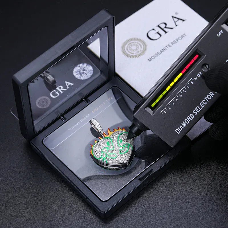 Moissanite Glow Fire Heart Pendant – “Burning Desire” Edition - Shop Gold Supply