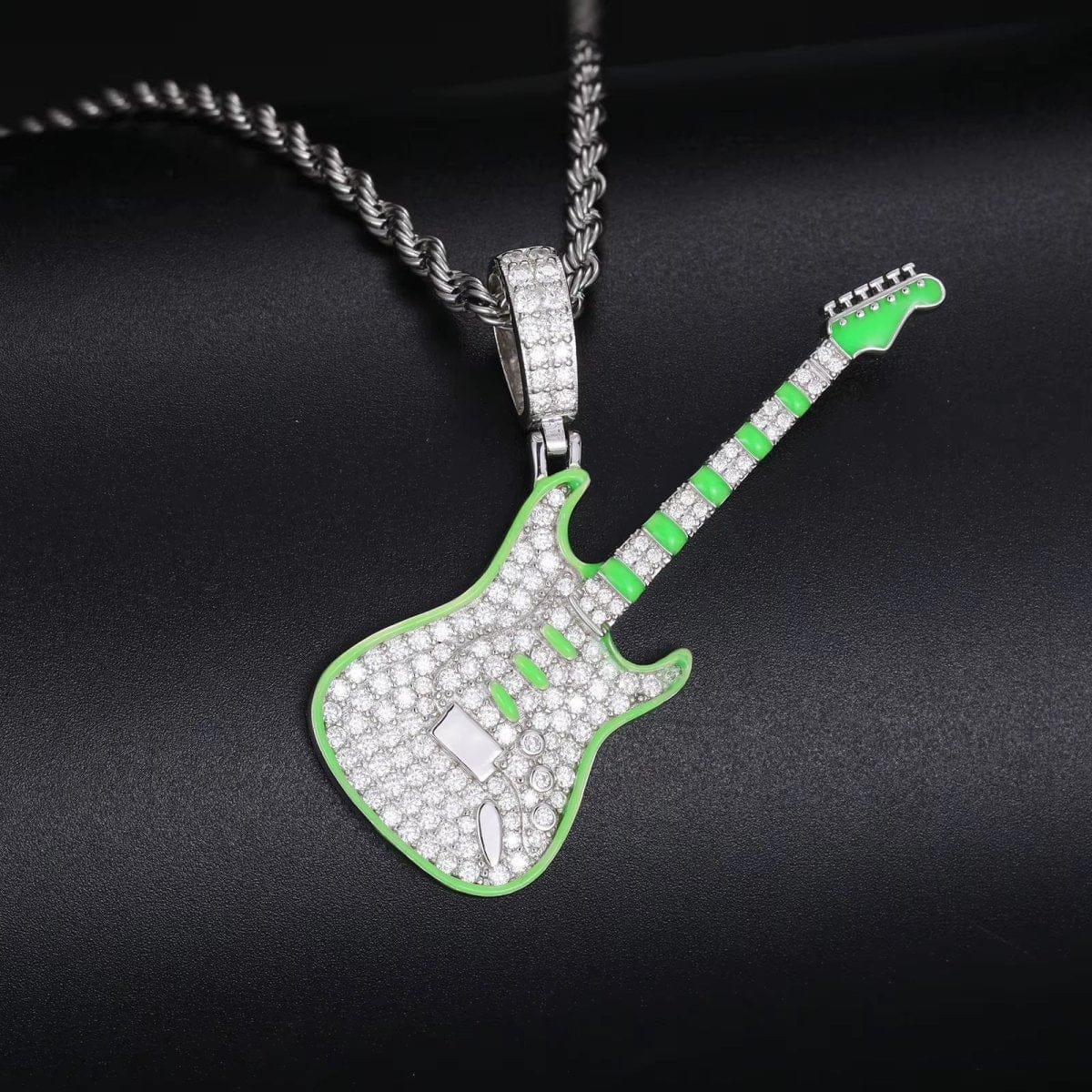 Moissanite Glow Guitar Pendant – “Electric Pulse” Edition - The Gold Supply