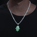Moissanite Glow Hamsa Pendant – “Guardian Light” Edition - Shop Gold Supply
