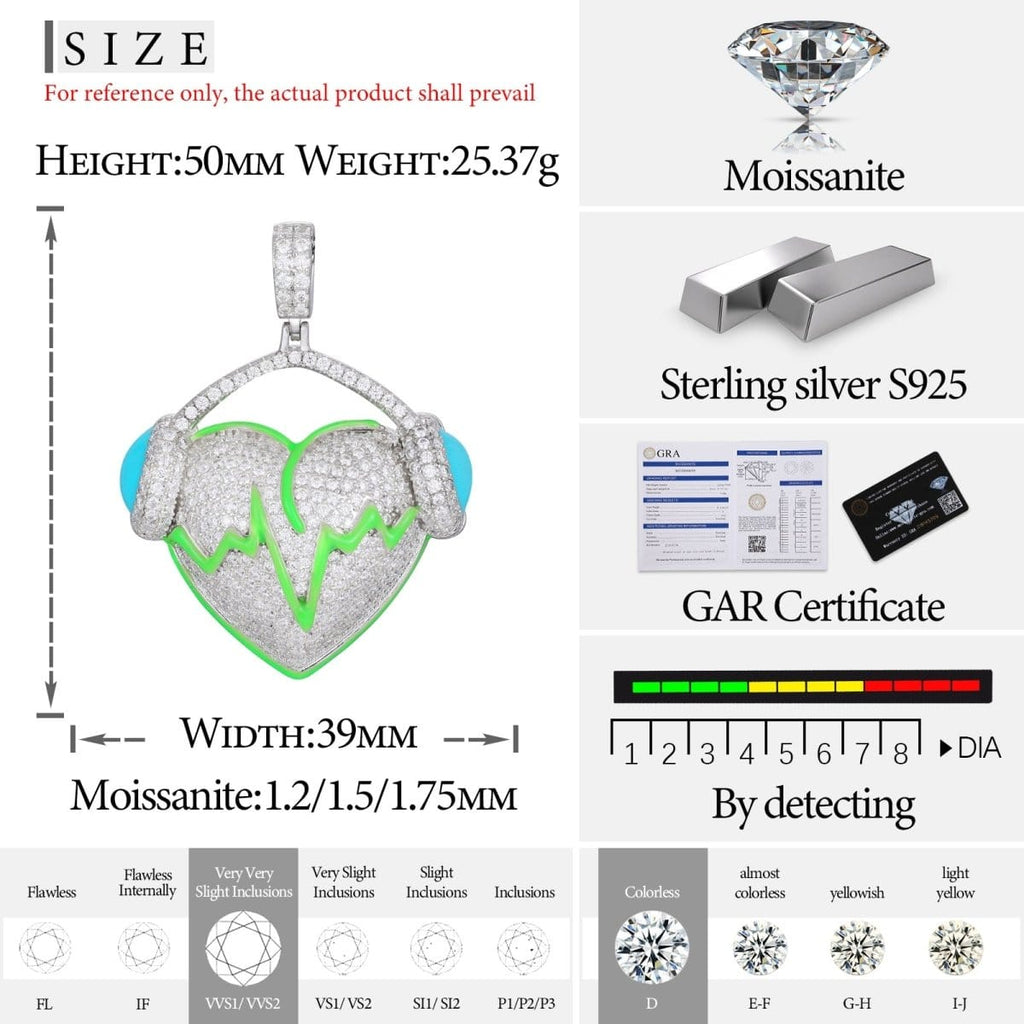 Moissanite Glow Heart Pendant – “Heartbeat Harmony” Edition - The Gold Supply