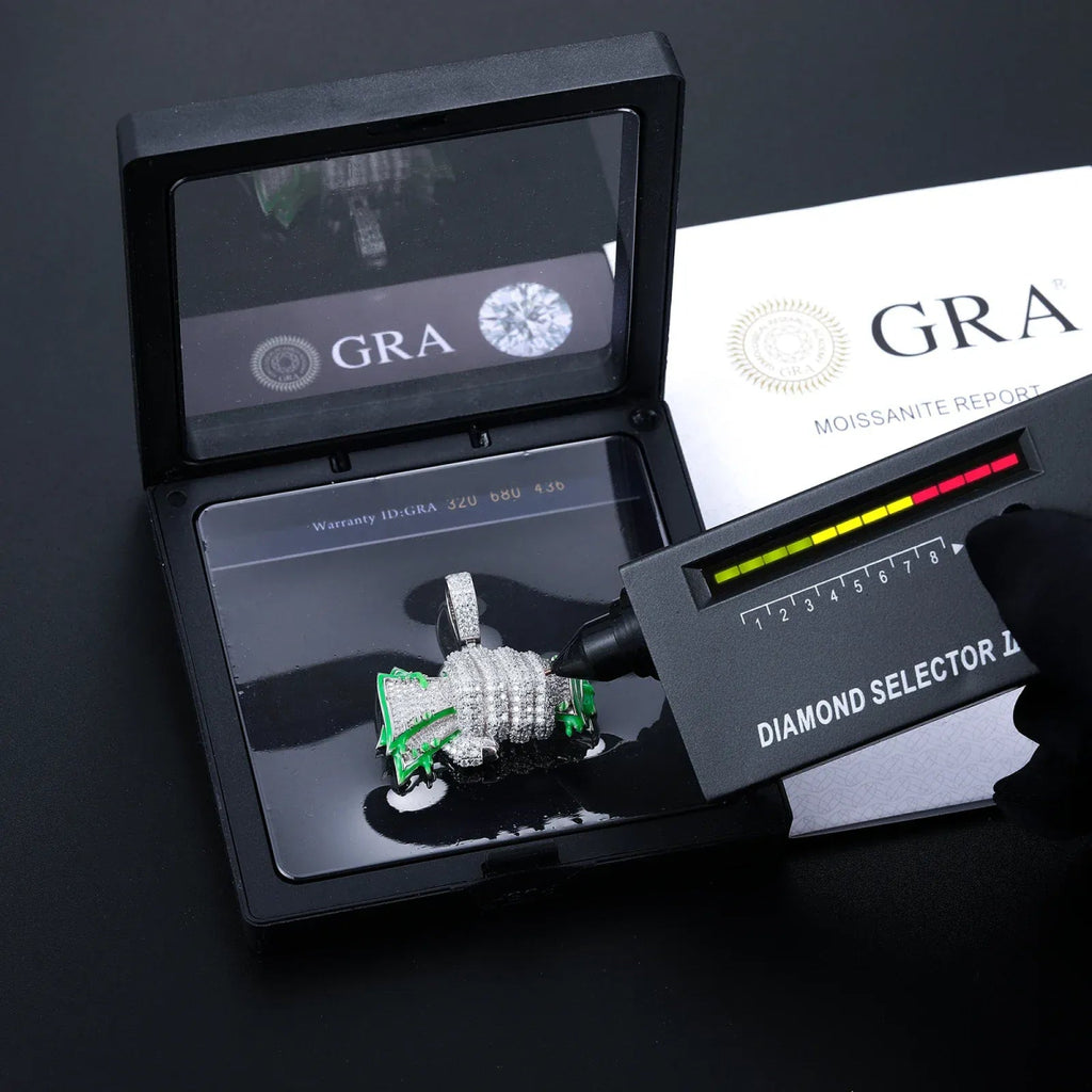 Moissanite Glow Money Bag Pendant – “Fistful of Fortune” Edition - Shop Gold Supply