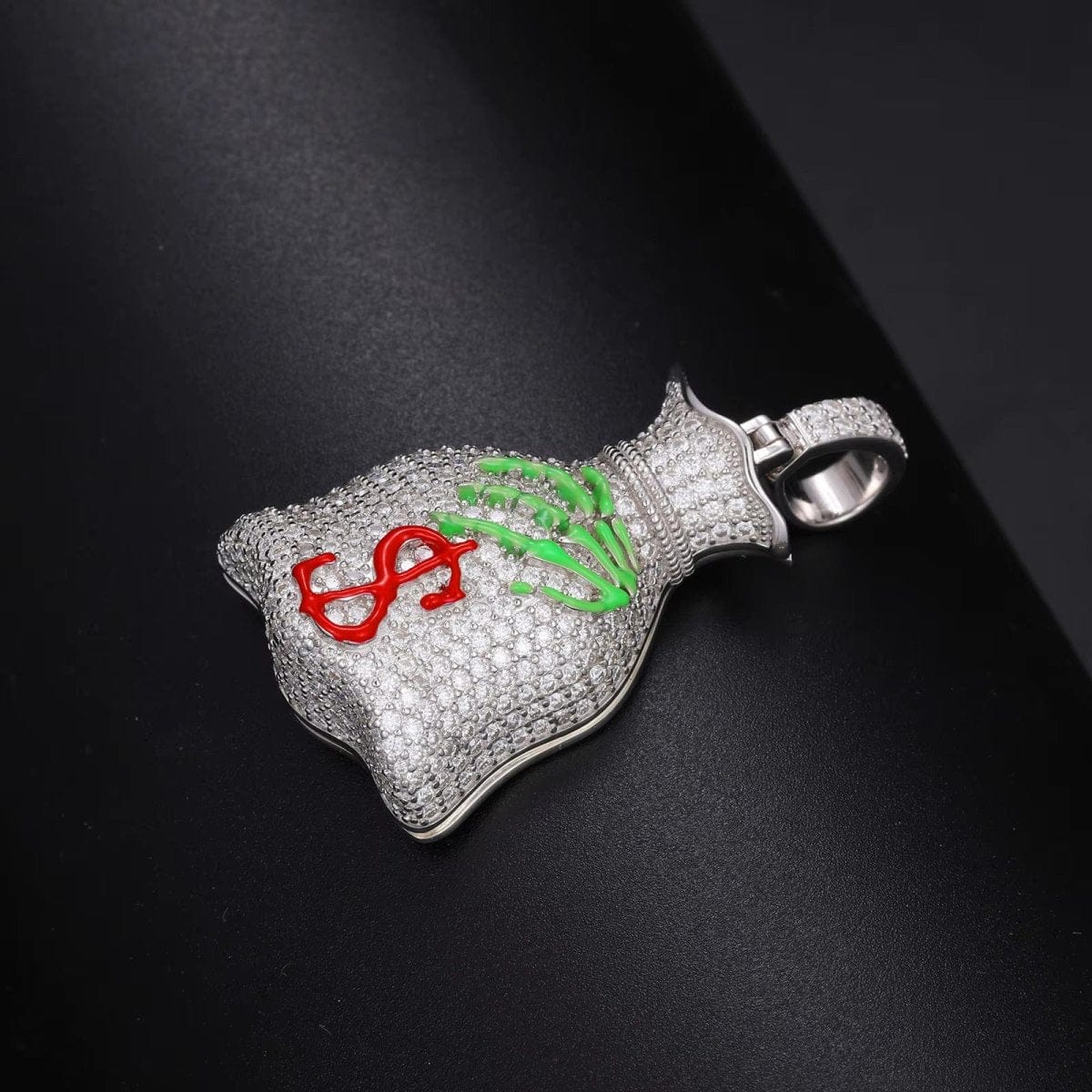 Moissanite Glow Money Bag Pendant – “Secure the Bag” Edition - The Gold Supply