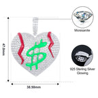 Moissanite Glow Money Heart Pendant – “Broken Rich” Edition - The Gold Supply