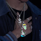 Moissanite Glow Money Mouth Pendant – “Drip Dollar” Edition - The Gold Supply