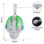 Moissanite Glow Skull Glow Pendant – “Neon Drip” Edition - The Gold Supply