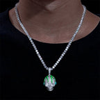 Moissanite Glow Skull Glow Pendant – “Neon Drip” Edition - The Gold Supply
