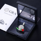 Moissanite Glow Skull & Rose Glow Pendant – “Deadly Romance” Edition White Gold - Shop Gold Supply