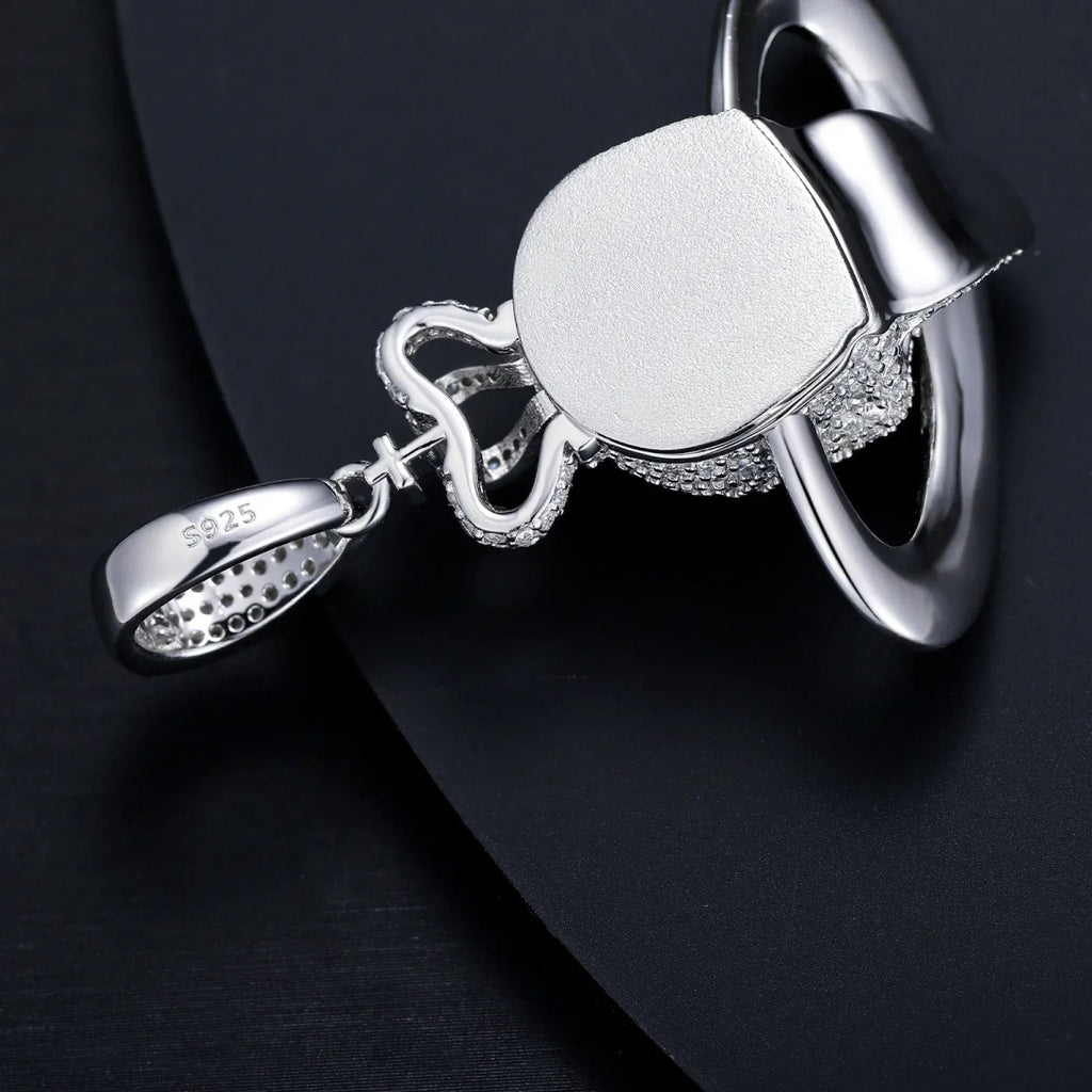 Moissanite Glow Skull Saturn Pendant – “Cosmic Reign” Edition - Shop Gold Supply