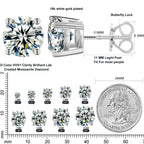 Moissanite Stud Earrings 3MM 925 Silver Rose Gold - Shop Gold Supply