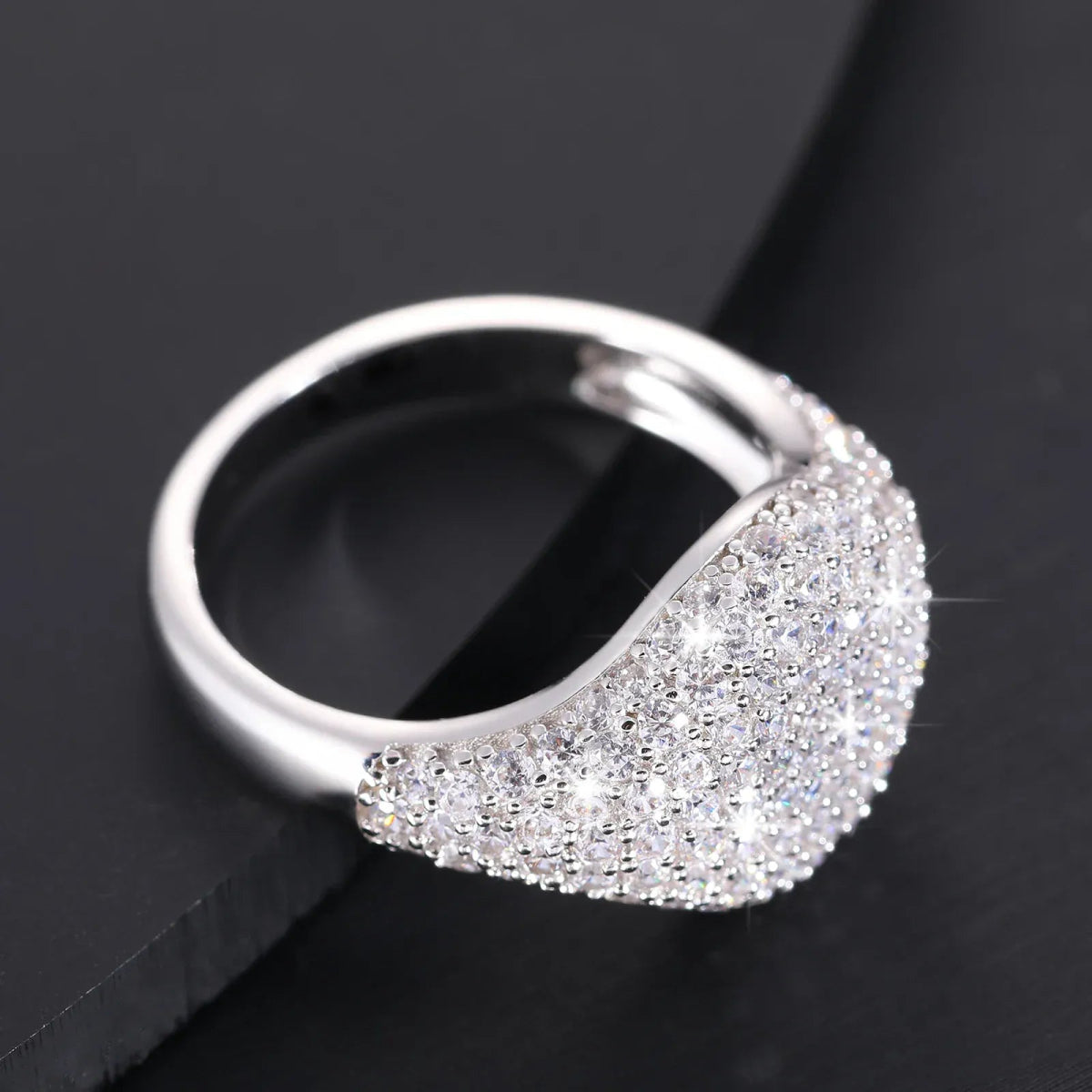 Pavé Wave Dome Ring – “Glacier Crest” Edition 6 - Shop Gold Supply