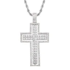 Reversible Iced Cross Pendant – “Double Blessing” Edition 30 IN FREE Rope - Shop Gold Supply