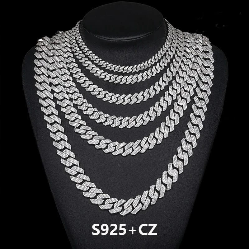 VVS 5A CZ / 8MM / 18 IN (Necklace) Square-Edge Cuban Link Chain – “Arctic Edge” Edition - The Gold Supply