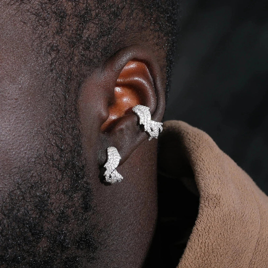 Thorn Clip Earrings – “Icebound Thorns” Edition Moissanite Yellow Gold 1pc - Shop Gold Supply