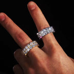 Two - Row Moissanite Band Ring – “Twinfire Ice” Edition Yellow Gold 8 - Shop Gold Supply