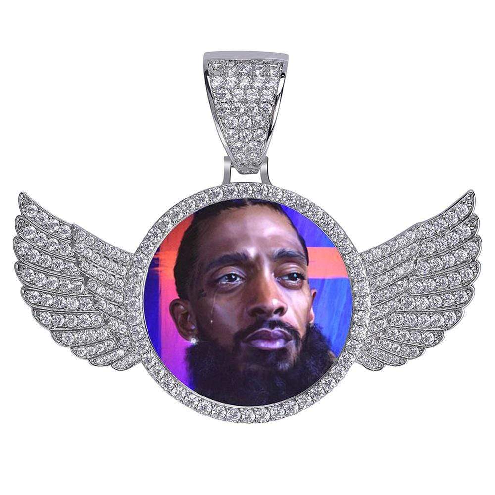 Custom Wings Photo Necklace Gold Rope 18 IN - Shop Gold Supply